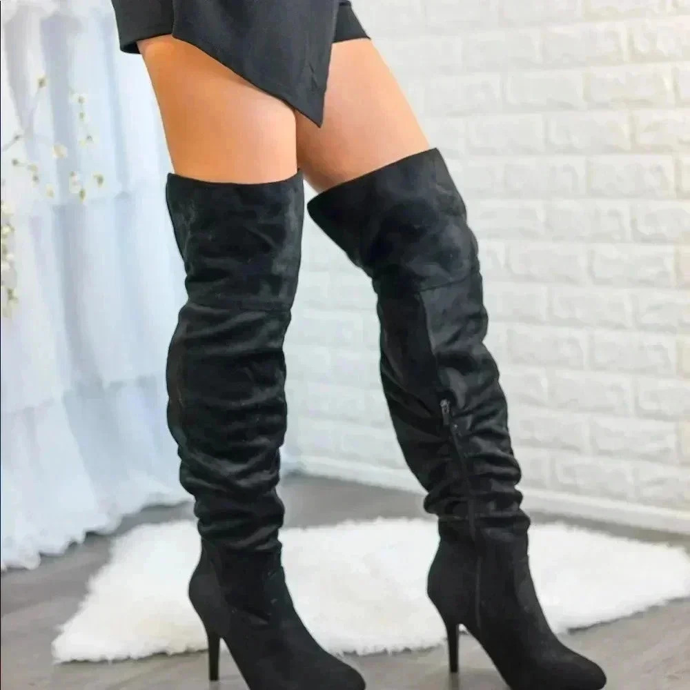 Knee high thigh high boots black - Picture 8 of 8